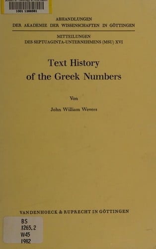 Text history of the Greek Numbers