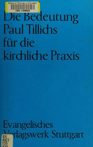 Die Bedeutung Paul Tillichs für die kirchliche Praxis