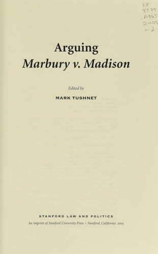 Arguing Marbury v. Madison