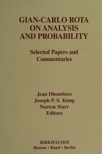 Gian-Carlo Rota on analysis and probability