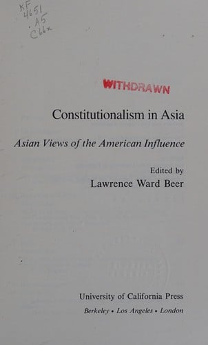 Constitutionalism in Asia