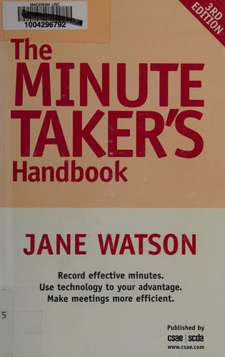 The minute taker's handbook
