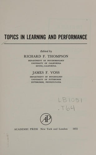 Topics in Learning and Performance