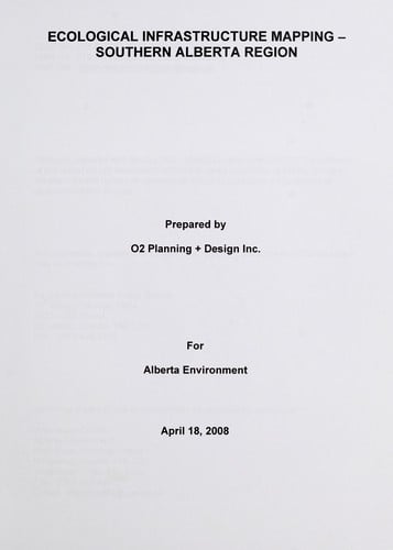Ecological infrastructure mapping - southern Alberta region