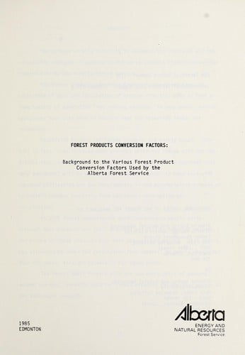 Forest products conversion factors