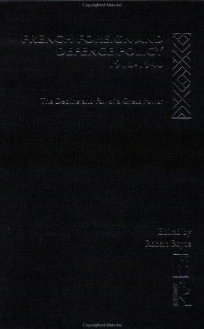 French foreign and defence policy, 1918-1940
