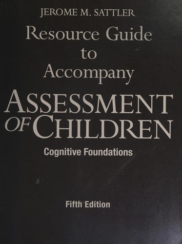 Resource guide to accompany Assessment of children