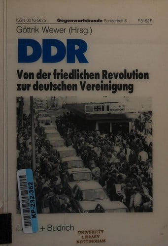 DDR--von der friedlichen Revolution zur deutschen Vereinigung
