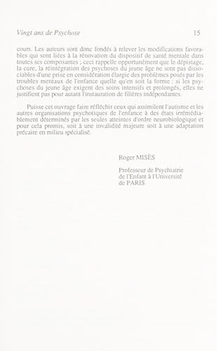 Vingt ans de psychose