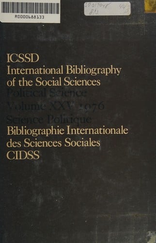 International bibliography of political science = Bibliographie internationale de science politique