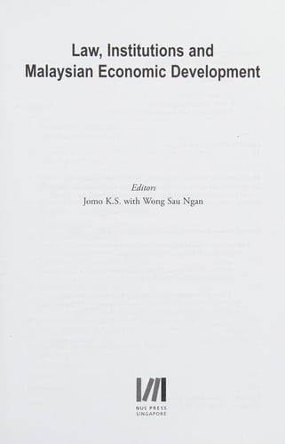 Law, institutions, and Malaysian economic development