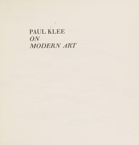 Paul Klee on modern art