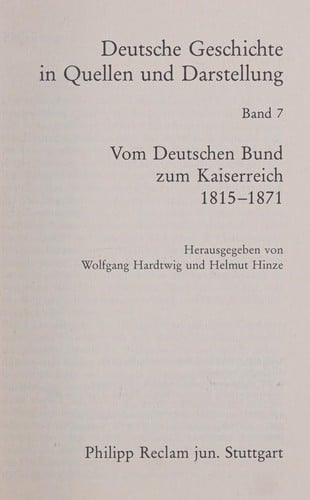 Deutsche Geschichte in Quellen und Darstellung