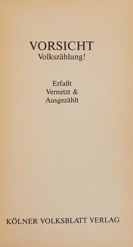 Vorsicht Volkszählung!