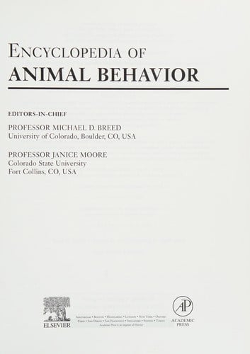Encyclopedia of animal behavior