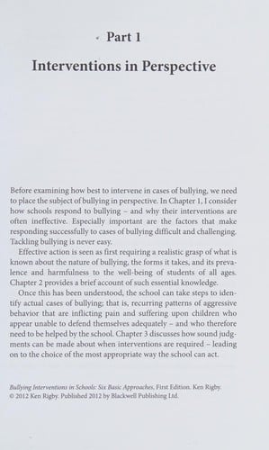 Bullying interventions in schools