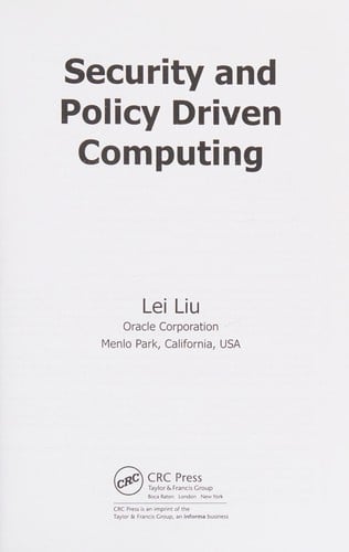 Security and policy driven computing