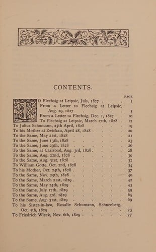 Early letters of Robert Schumann originally published by His wife