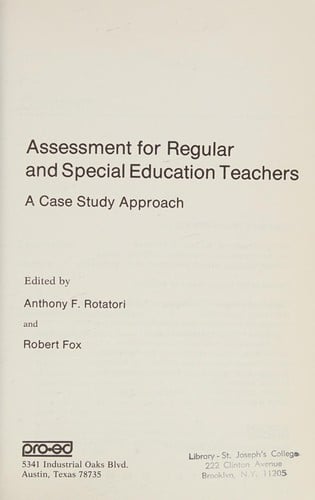Assessment for regular and special education teachers