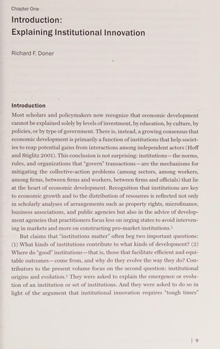 Explaining institutional innovation