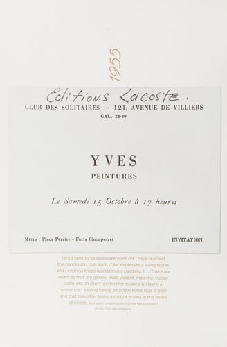 Yves Klein USA