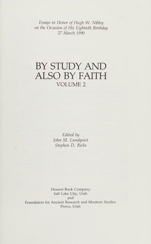 By study and also by faith