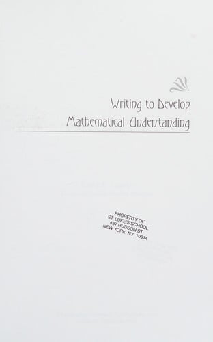 Writing to develop mathematical understanding
