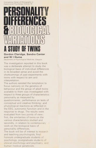 Personality differences and biological variations: a study of twins