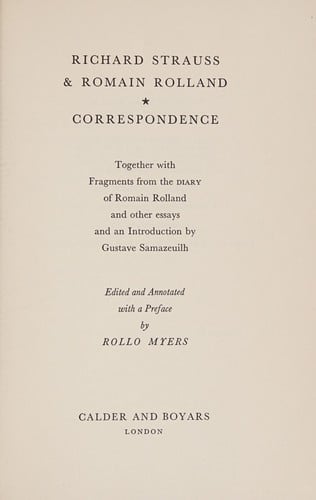 Correspondence (Calderbooks)