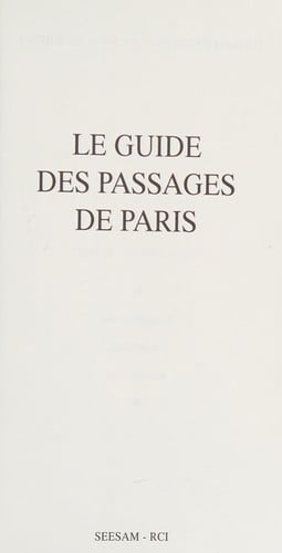 Le guide des passages de Paris