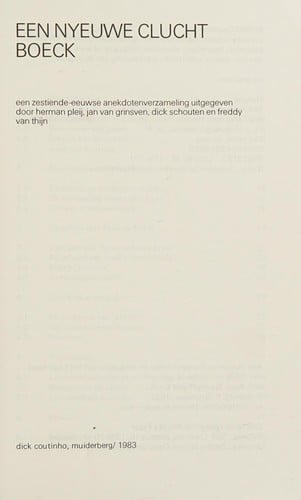 Een Nyeuwe clucht boeck