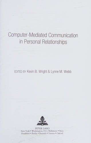 Computer-mediated communication in personal relationships