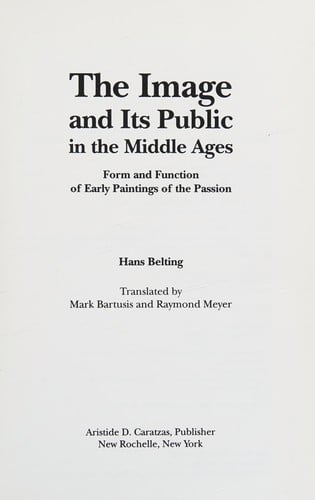 The Image and its Public in the Middle Ages