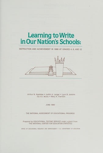Learning to write in our nation's schools