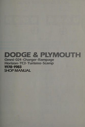 Dodge & Plymouth, Omni, 024, Rampage, Horizon, TC3, 1978-1982