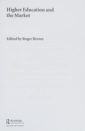 Higher education and the market