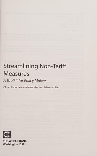 Streamlining non-tariff measures
