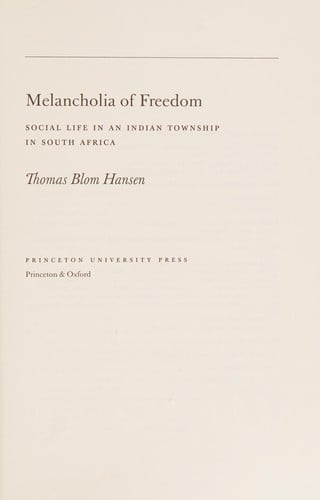 Melancholia of freedom