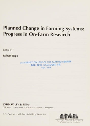 Planned change in farming systems
