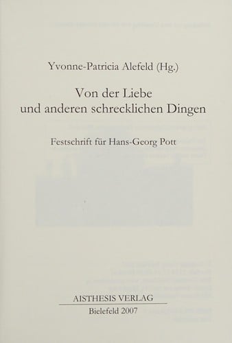 Von der Liebe und anderen schrecklichen Dingen