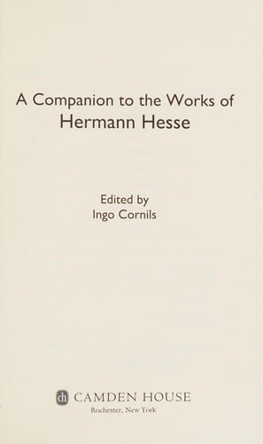 A companion to the works of Hermann Hesse