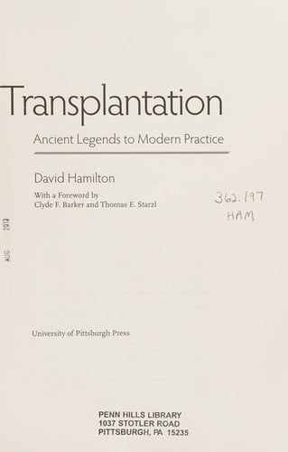 A history of organ transplantation