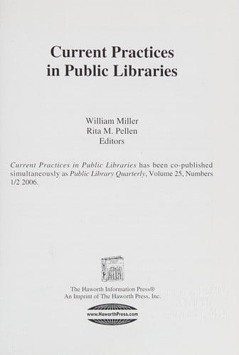 Current practices in public libraries