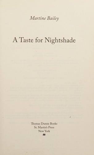 A taste for nightshade