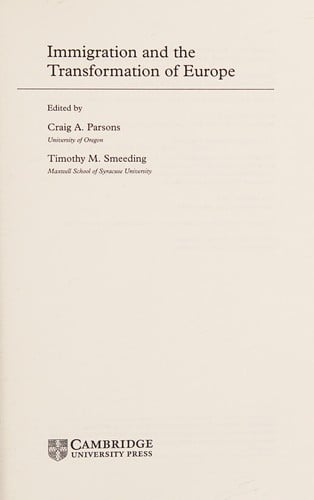 Immigration and the transformation of Europe