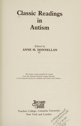 Classic readings in autism
