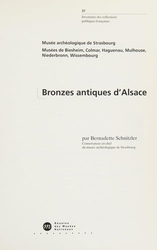 Bronzes antiques d'Alsace
