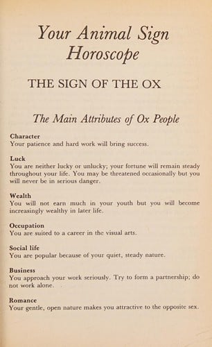 The year of the ox