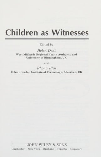 Children as witnesses