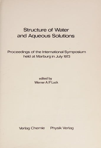Structure of water and aqueous solutions